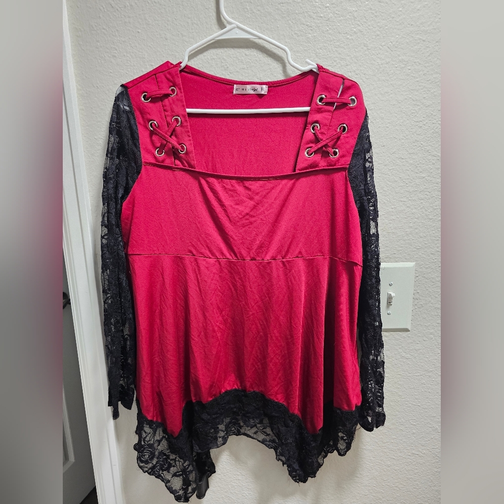 Red Rosegal Top
